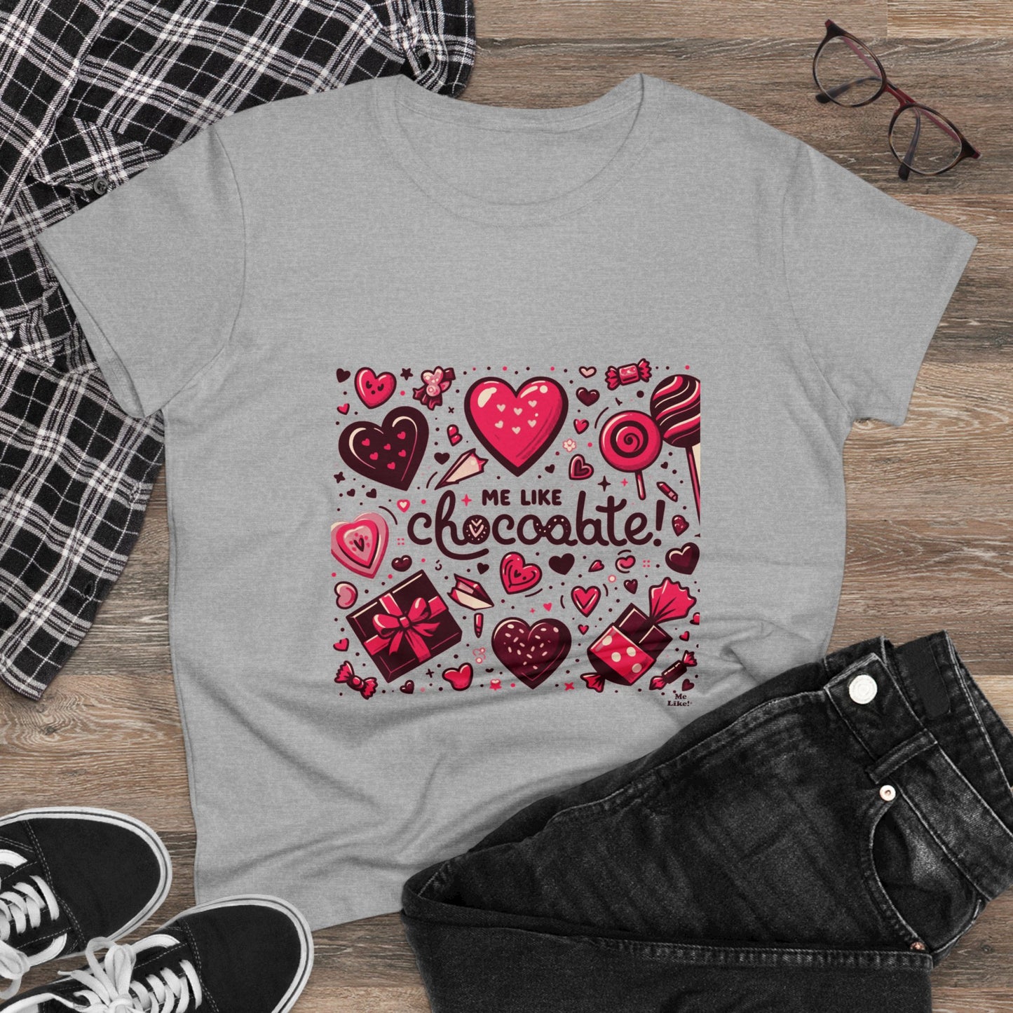 Me Like Chocolate! - Women's Heavy Cotton Tee - (Chocolate #1)