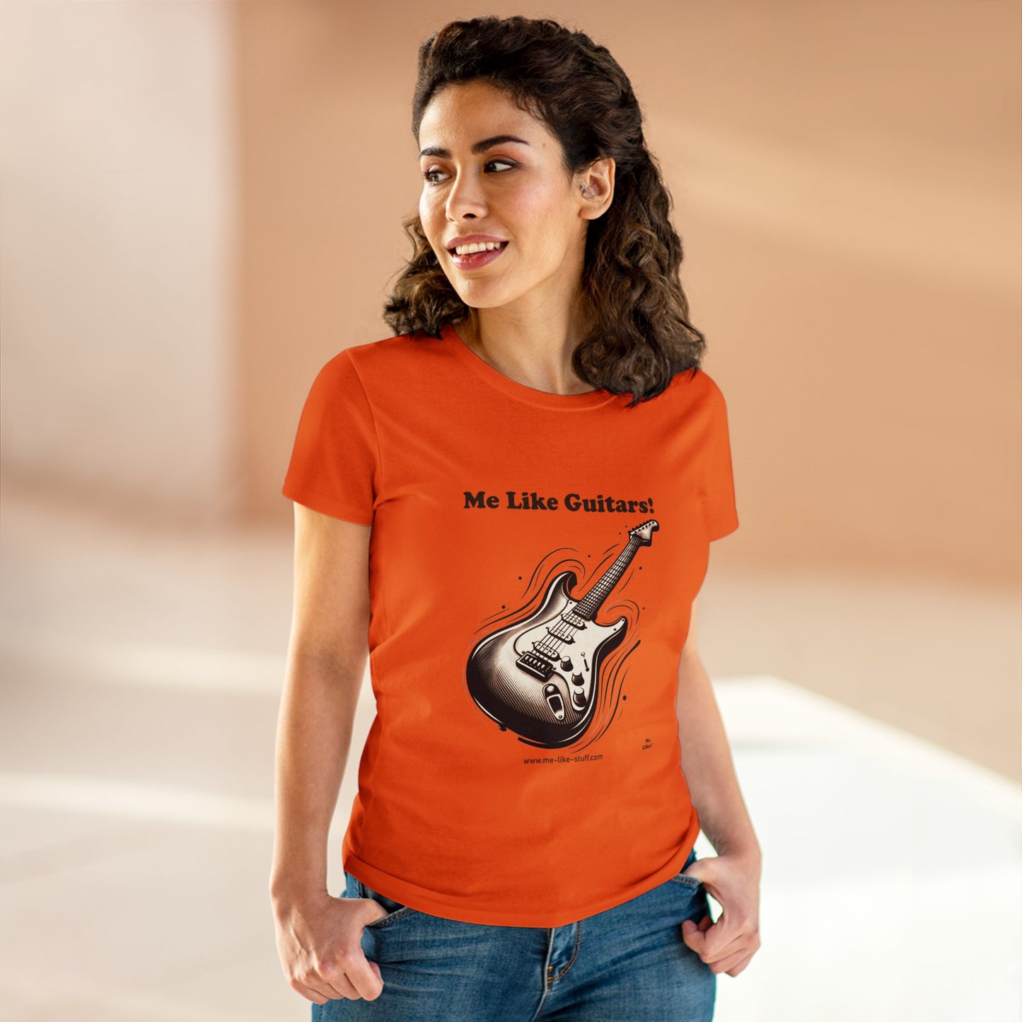 Women's Heavy Cotton Tee - Me Like Guitars! (Electric #3)