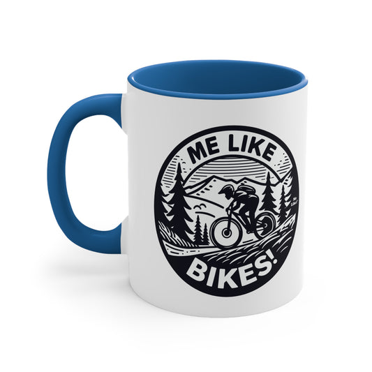 Me Like Bikes! - Accent Coffee Mug, 11oz - (Mountain Bike #4)