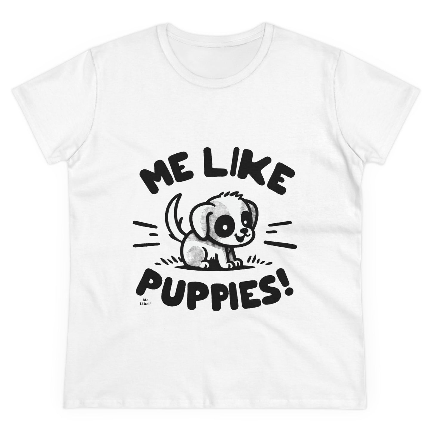 Me Like Puppies! - Women's Heavy Cotton Tee - (#2)