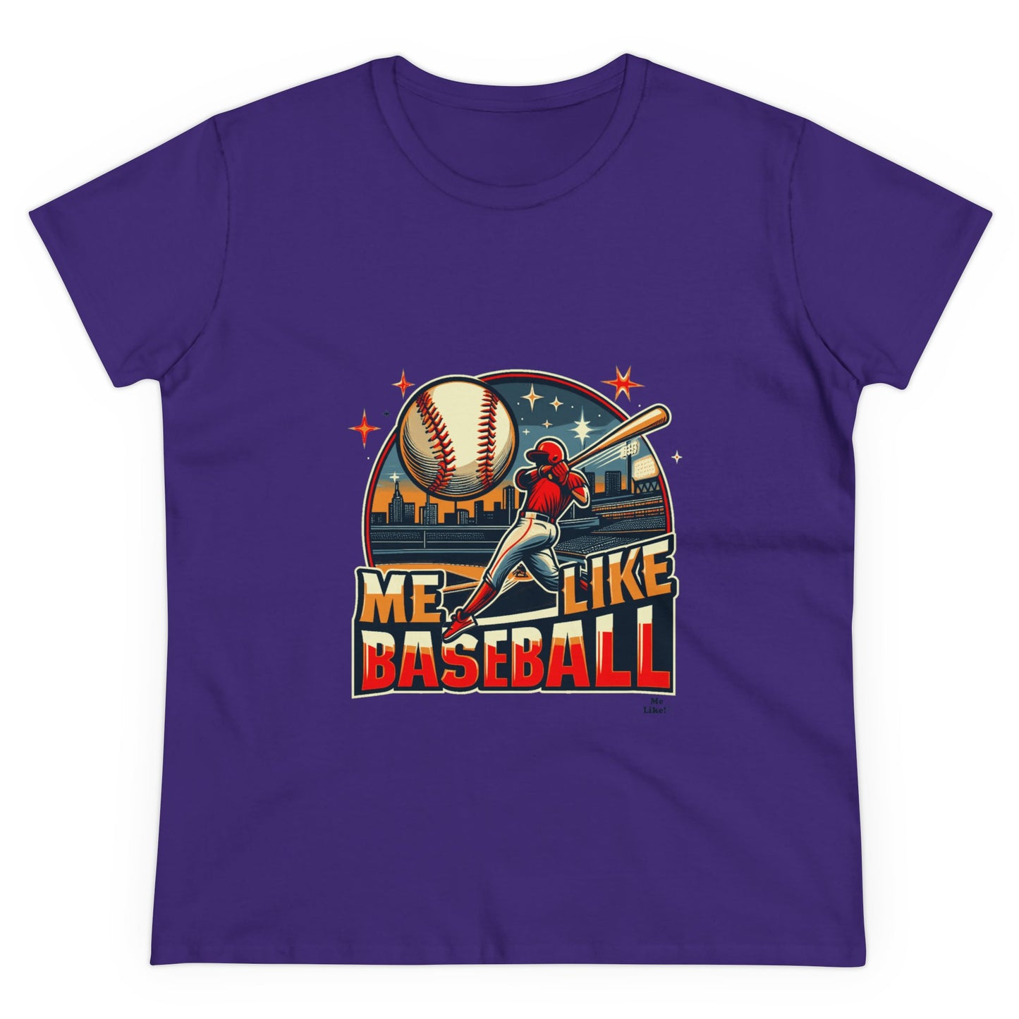 Me Like Baseball! - Women's Heavy Cotton Tee - (Baseball #1)