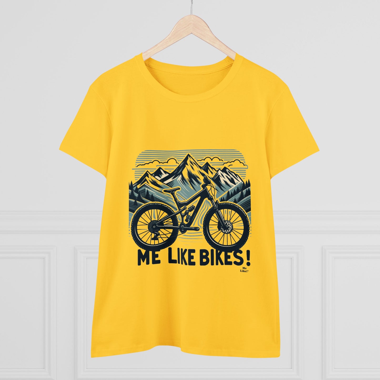 Me Like Bikes! - Women's Heavy Cotton Tee - (Mountain Bike #5)