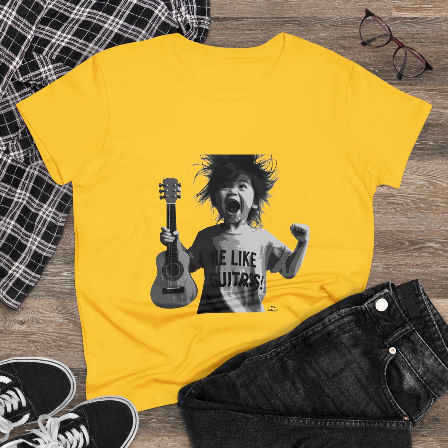 Me Like Guitars! - Women's Cotton Tee - Punk #1