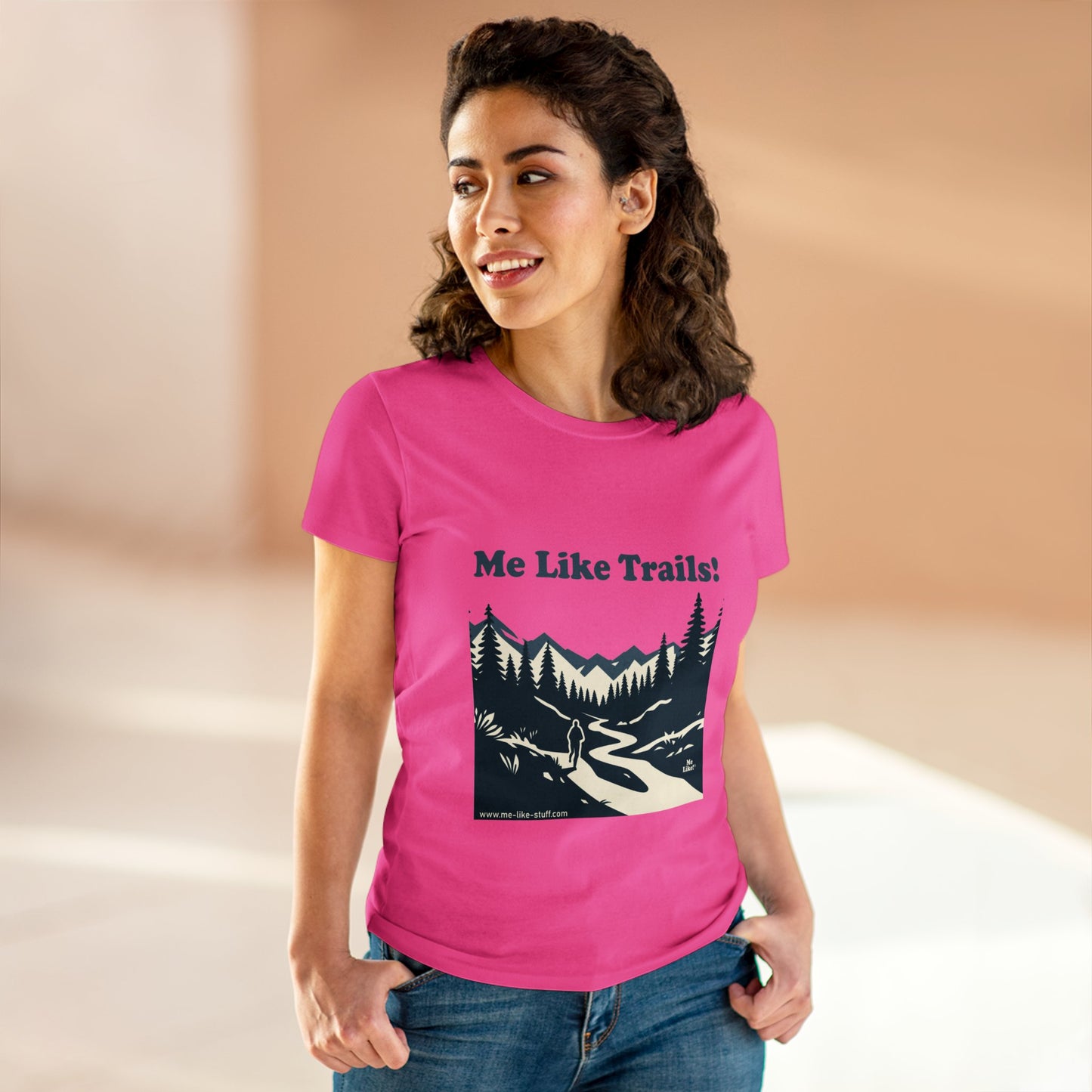 Women's Heavy Cotton Tee - Me Like Trails! (#1)