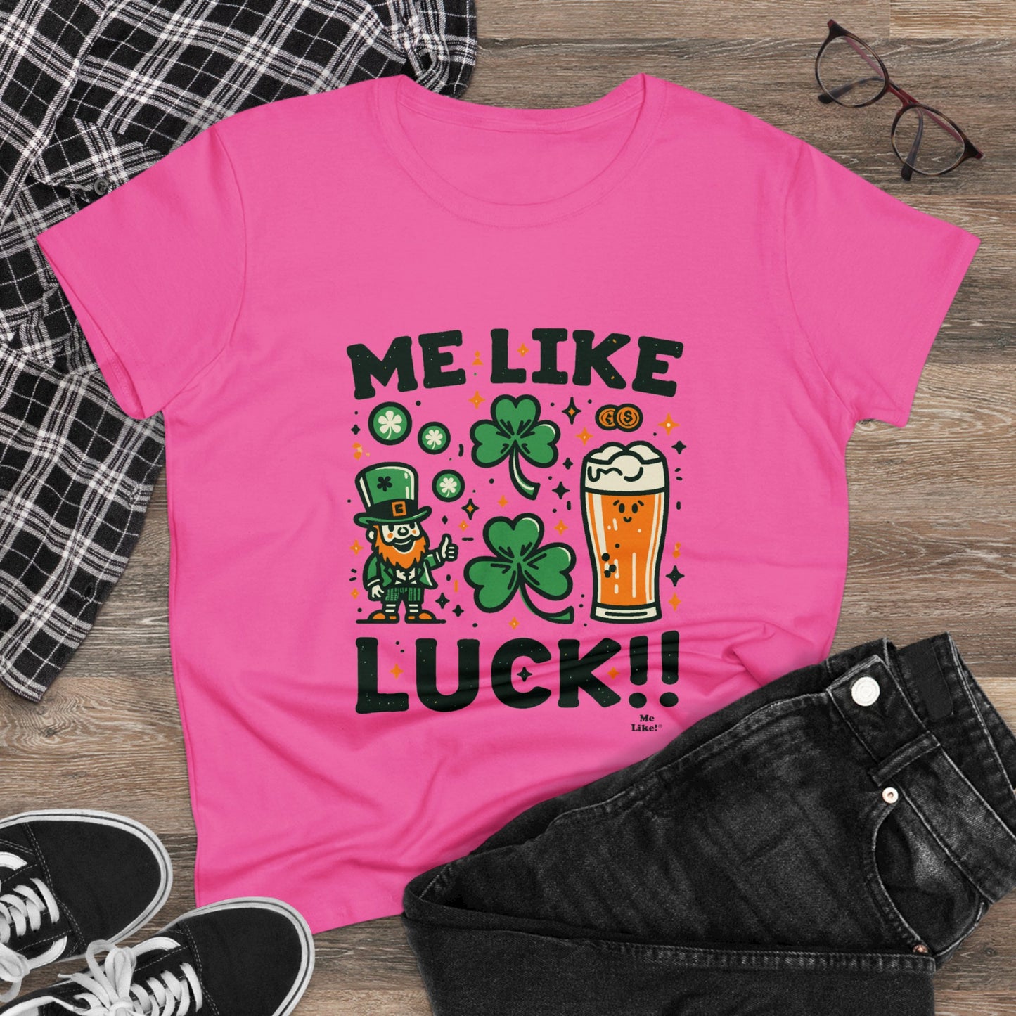 Me Like Luck! - Women's Heavy Cotton Tee - (St. Patrick's Day #3)