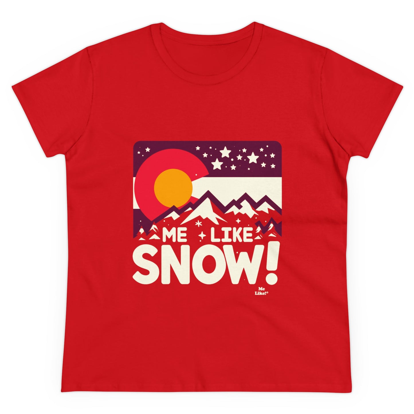 Me Like Snow! - Women's Heavy Cotton Tee - (Snow Colorado #1)