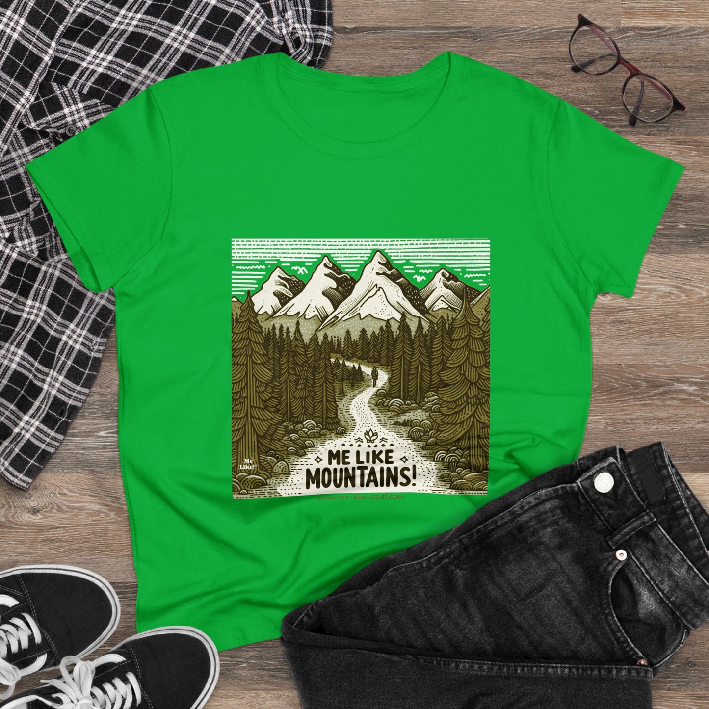 Me Like Mountains! - Women's Heavy Cotton Tee - (#3)