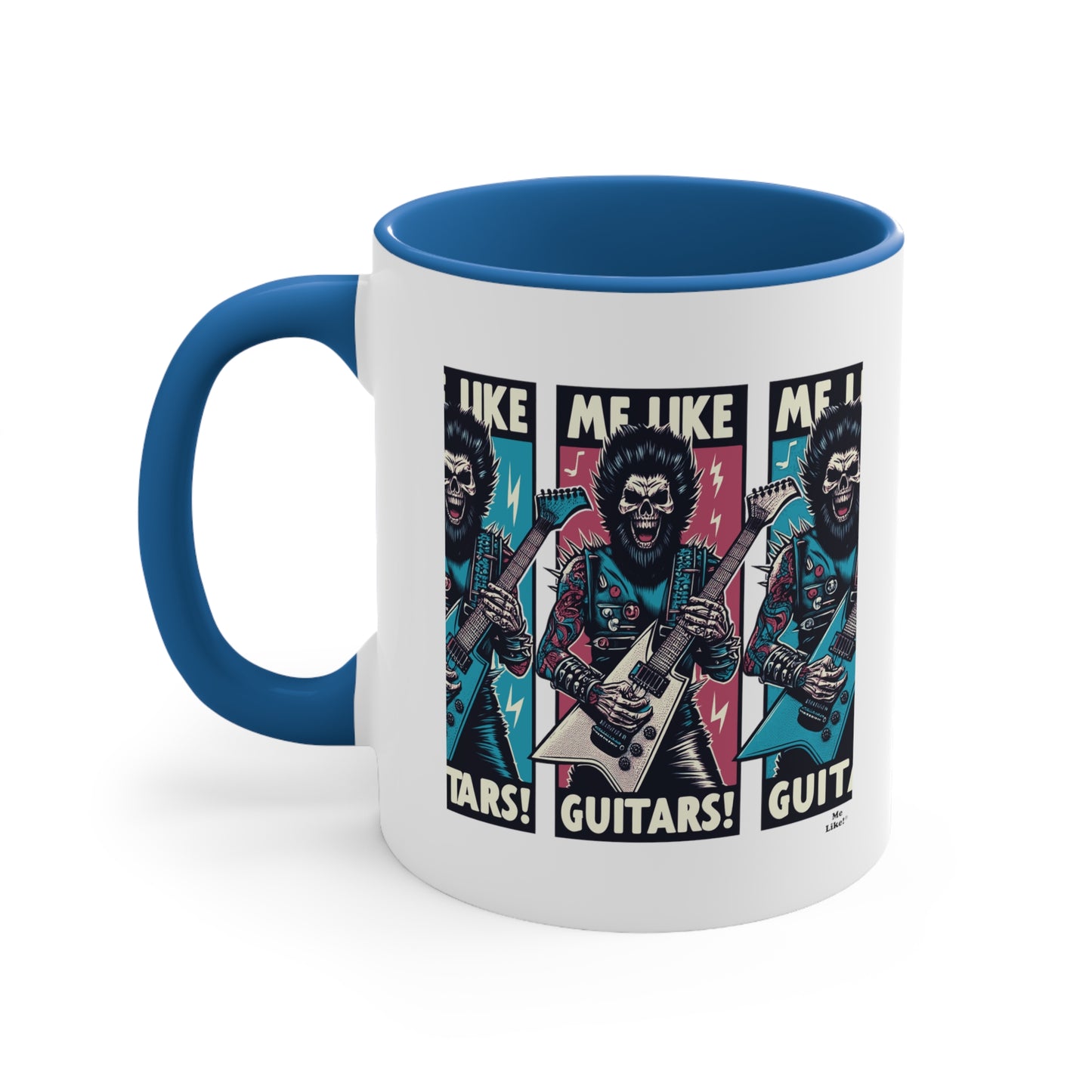 Me Like Guitars! - Accent Coffee Mug, 11oz - Heavy Metal #3