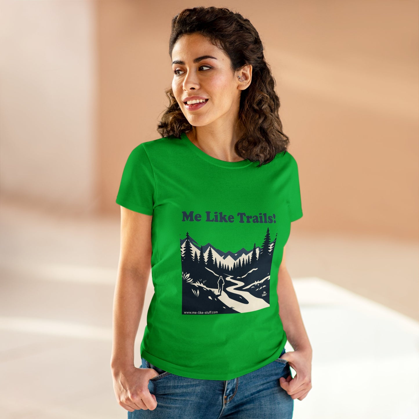 Women's Heavy Cotton Tee - Me Like Trails! (#1)