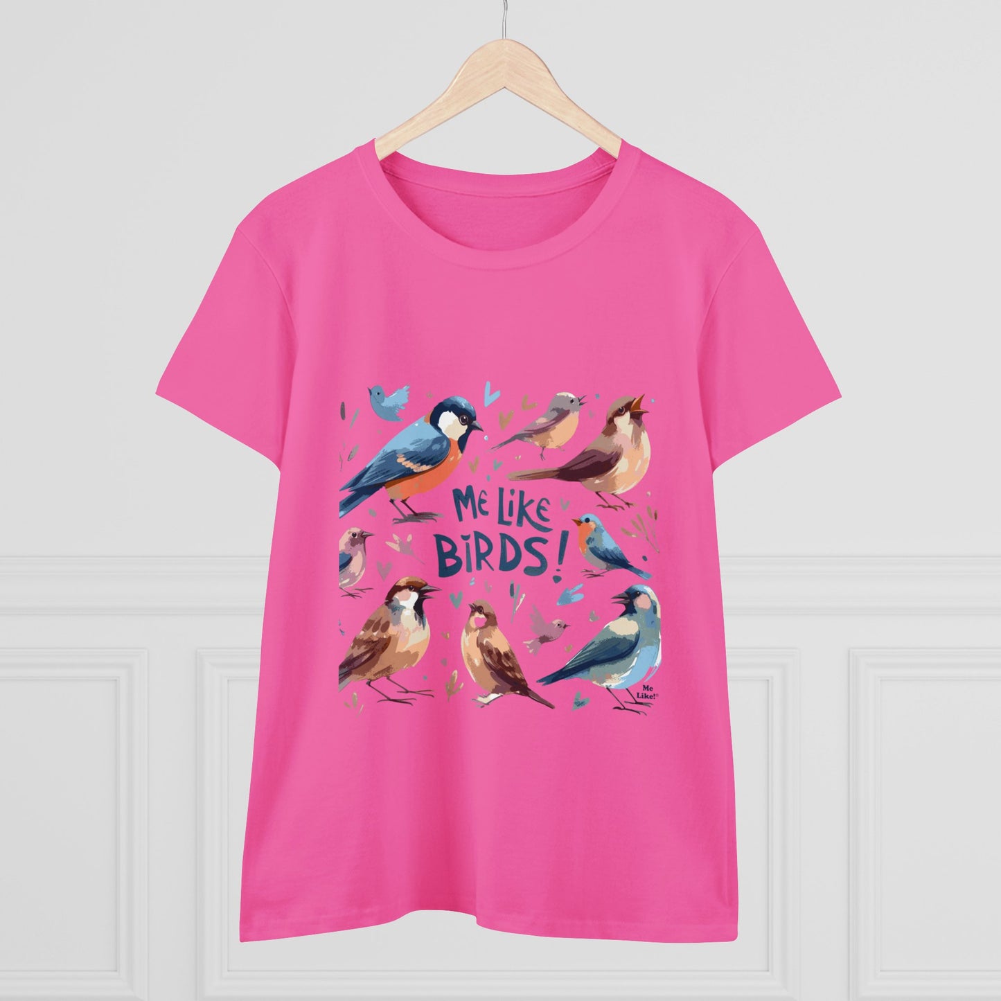 Me Like Birds! - Women's Heavy Cotton Tee - (Birds #2)