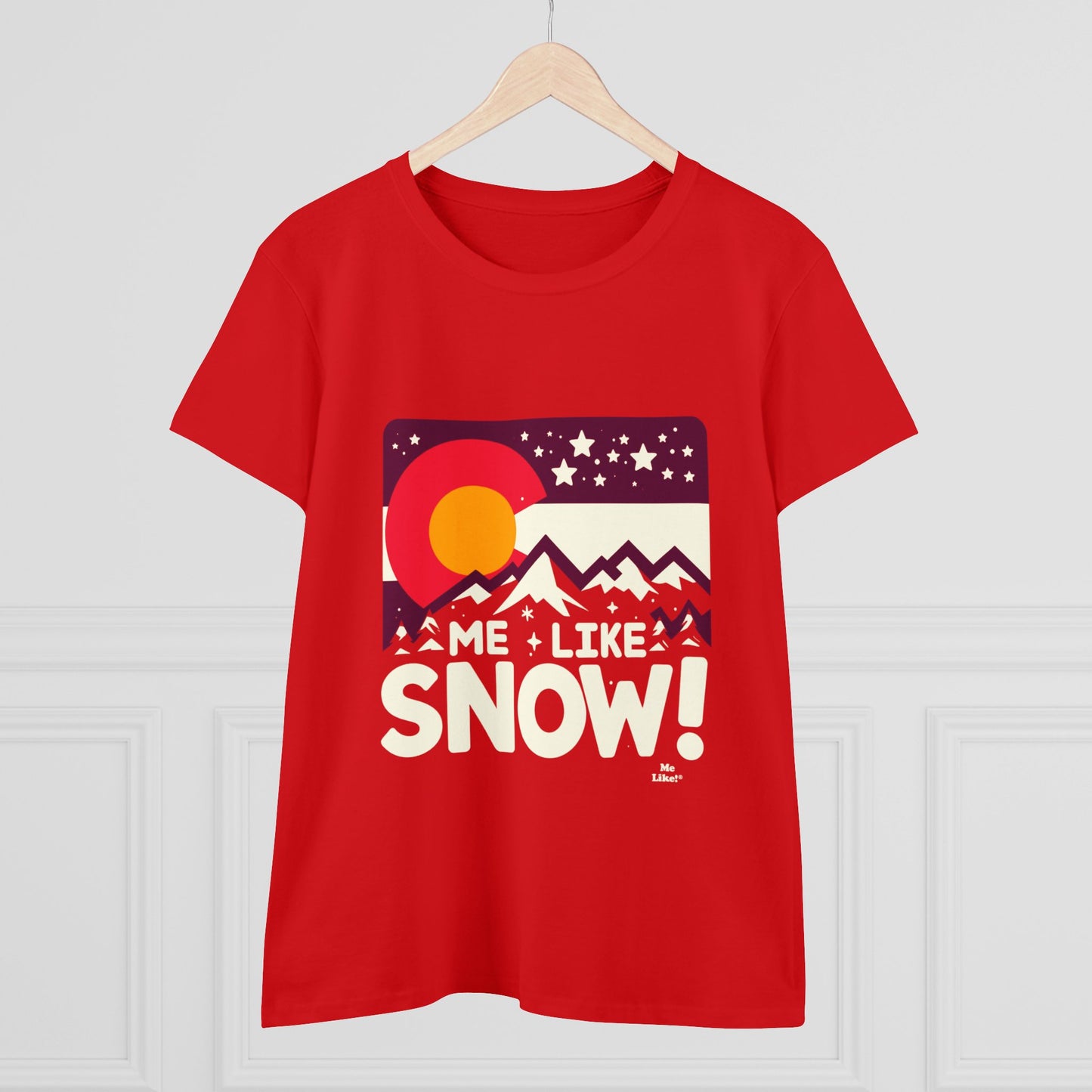 Me Like Snow! - Women's Heavy Cotton Tee - (Snow Colorado #1)