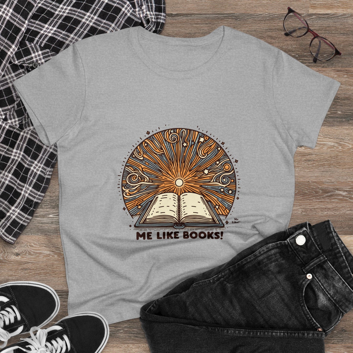 Me Like Books! - Women's Heavy Cotton Tee - (Books #2)