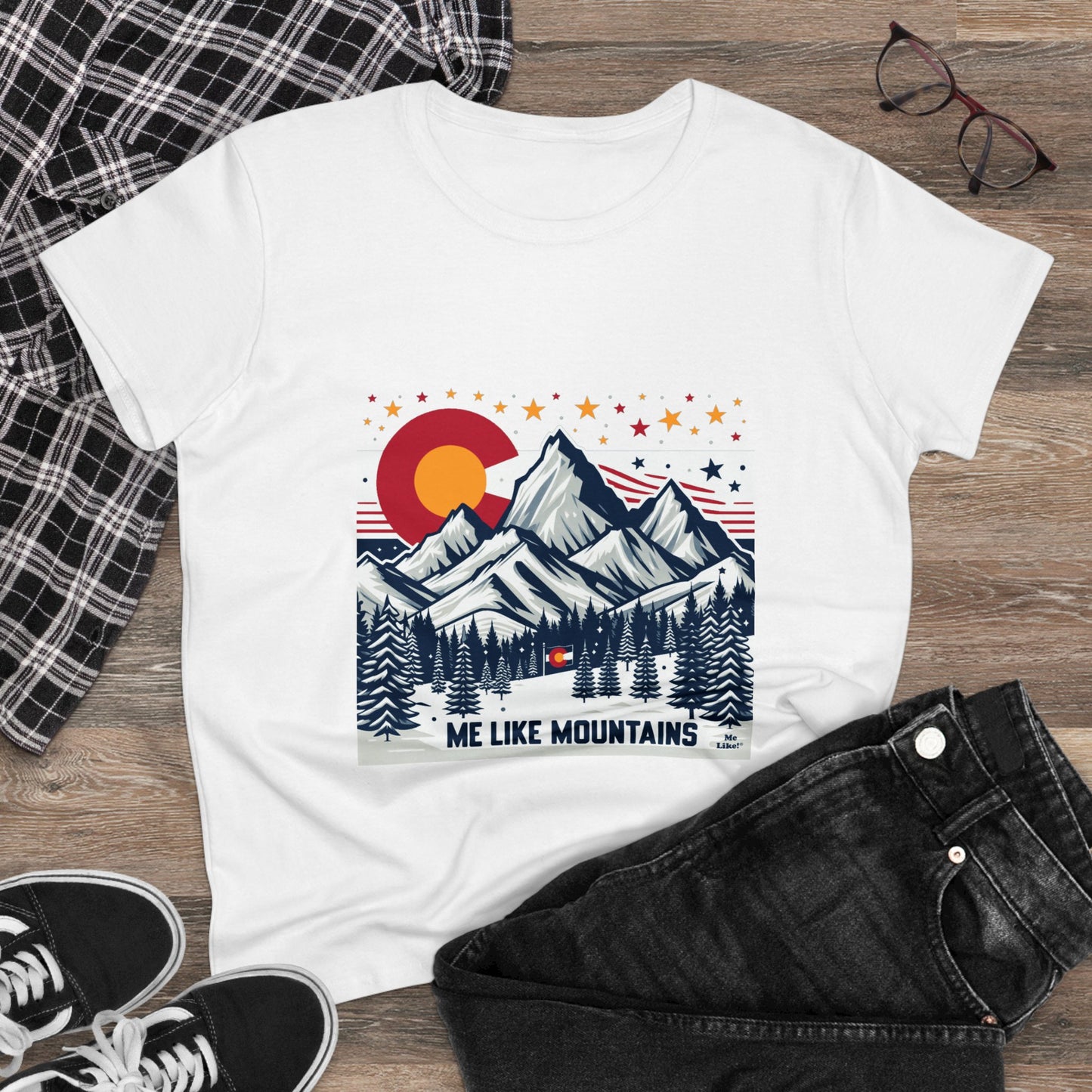 Me Like Mountains! - Women's Heavy Cotton Tee - (Mountains #6)