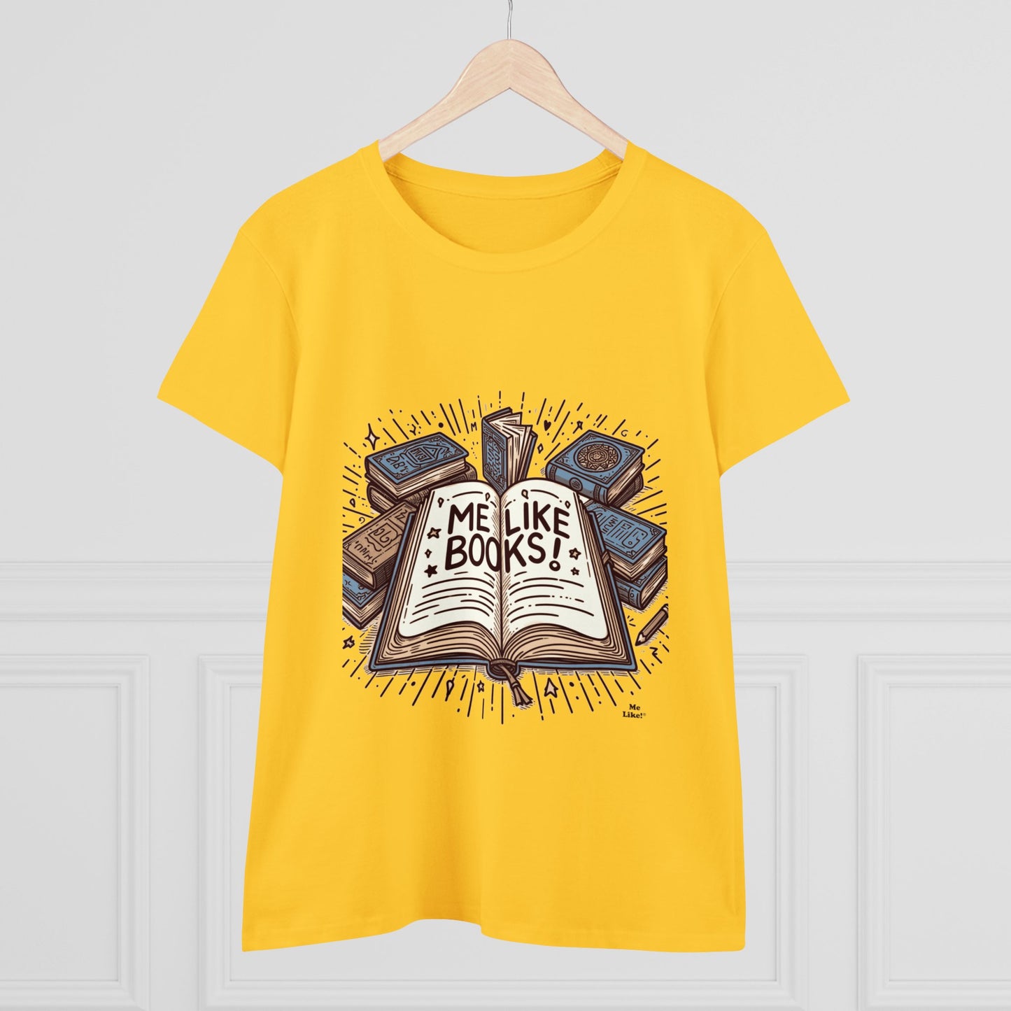 Me Like Books! - Women's Heavy Cotton Tee - (Books #1)