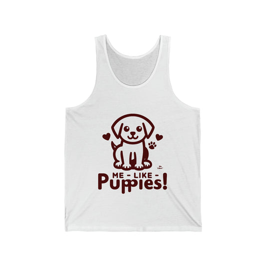 Me Like Puppies! - Unisex Jersey Tank - (#1)