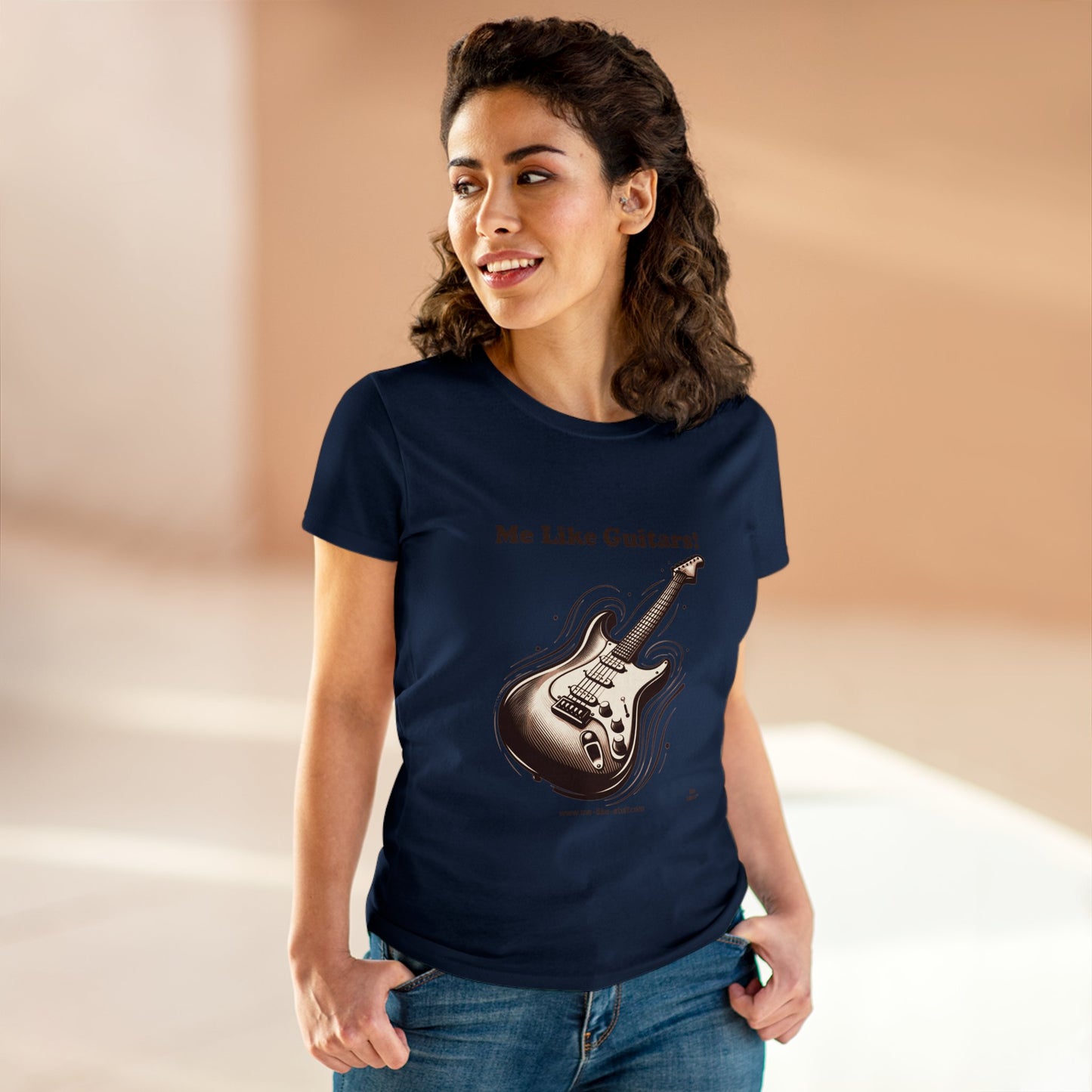 Women's Heavy Cotton Tee - Me Like Guitars! (Electric #3)