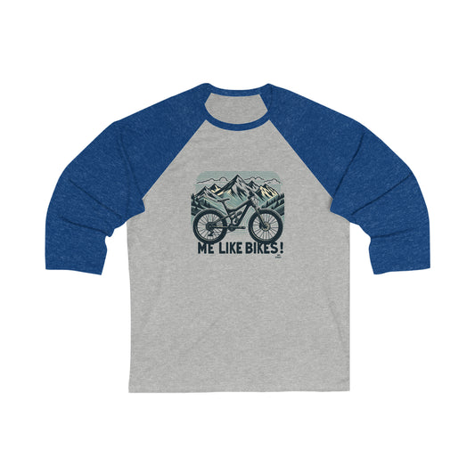 Me Like Bikes! - Unisex 3\4 Sleeve Baseball Tee - (Mountain Bike #5)