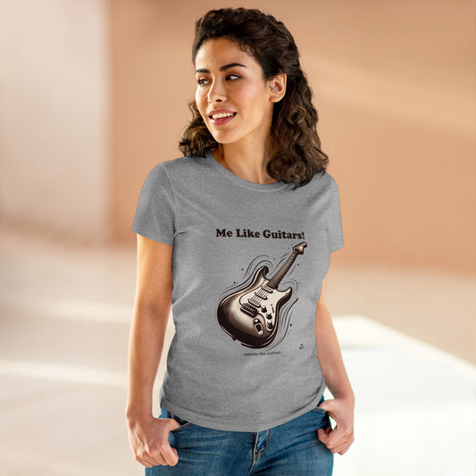 Women's Heavy Cotton Tee - Me Like Guitars! (Electric #3)