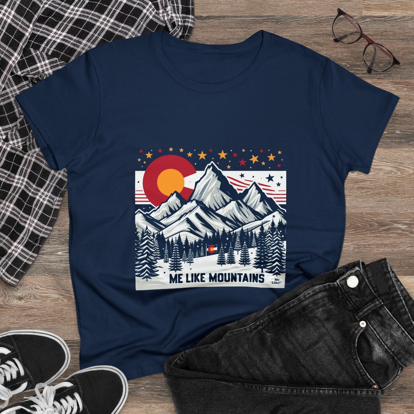 Me Like Mountains! - Women's Heavy Cotton Tee - (Mountains #6)