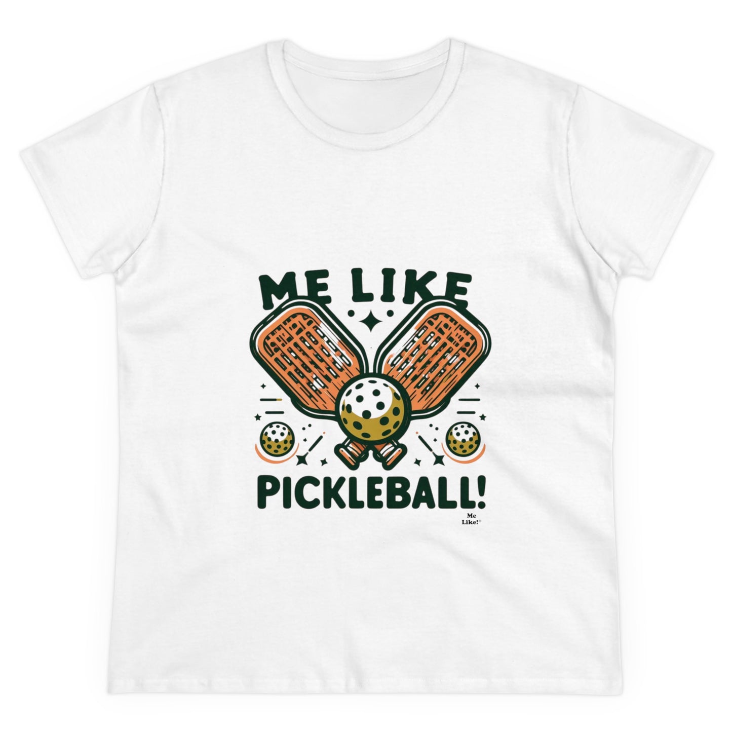 Me Like Pickleball! - Women's Heavy Cotton Tee - (Pickleball #1)