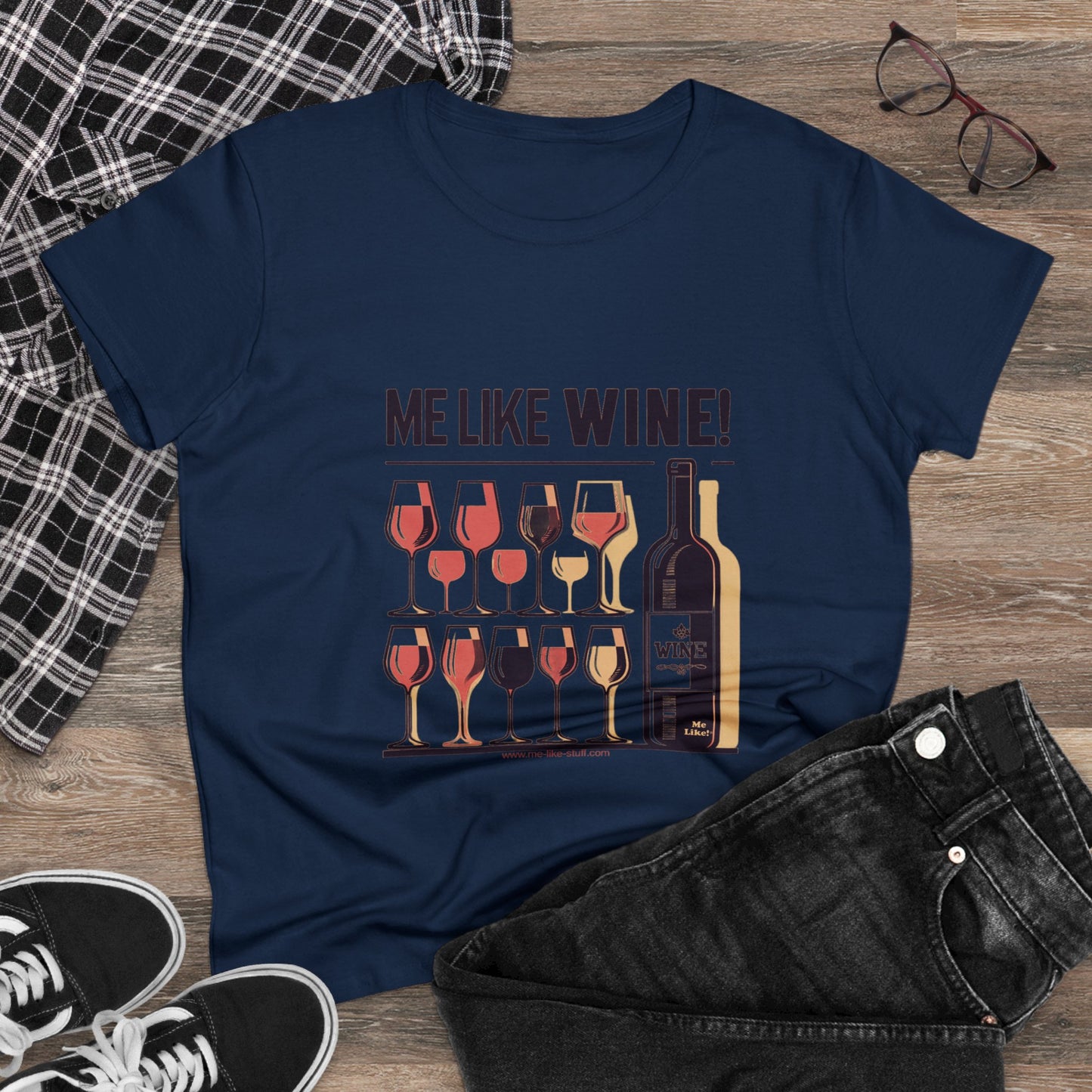 Women's Heavy Cotton Tee - Me Like Wine! (#2)