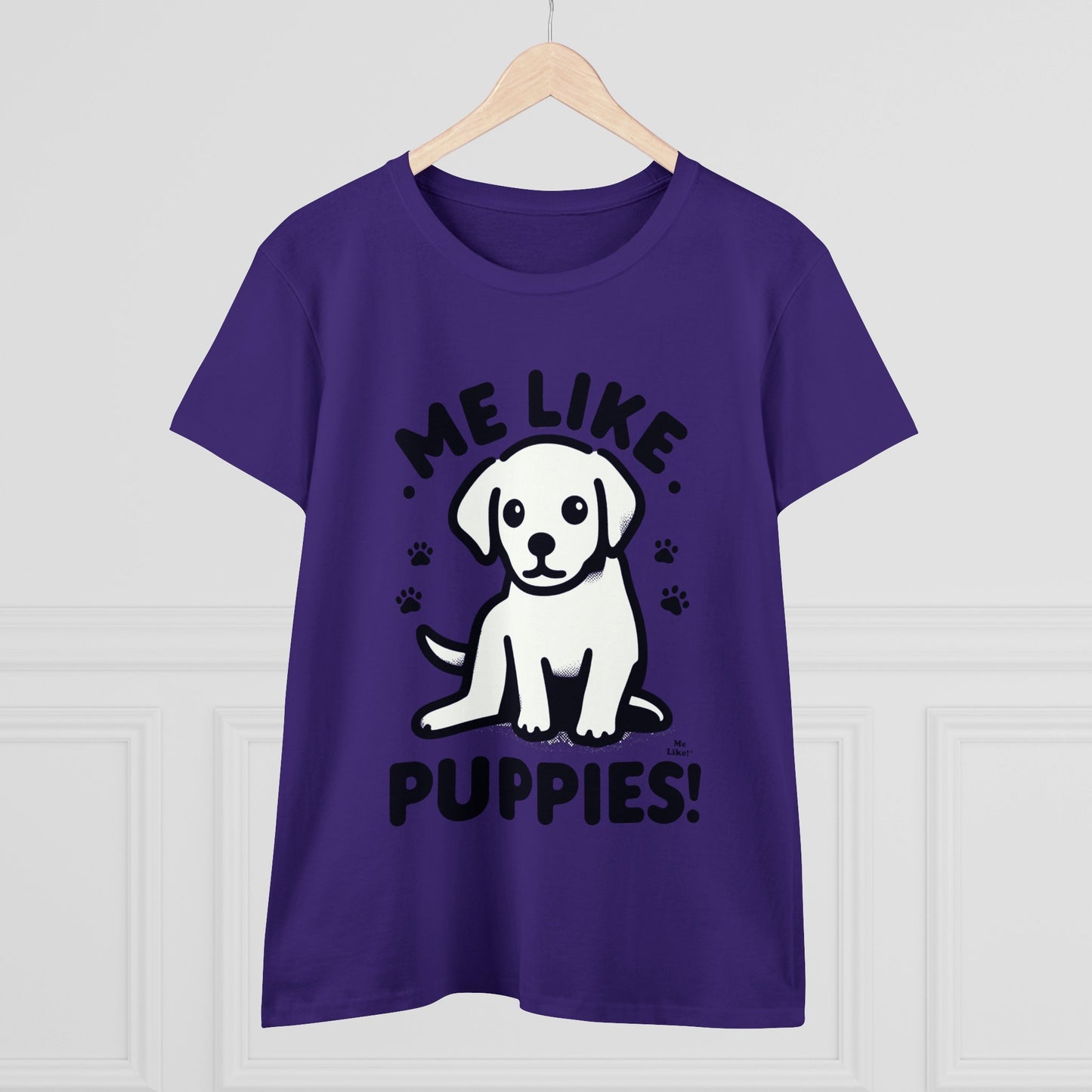 Me Like Puppies! - Women's Heavy Cotton Tee - (#3)