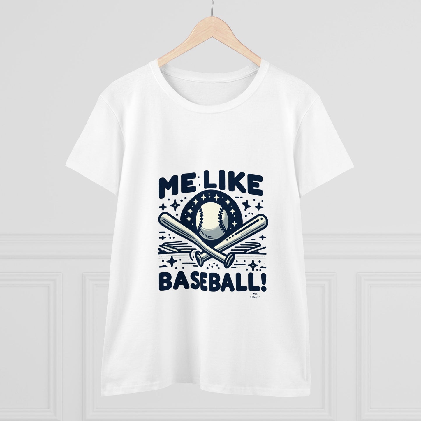 Me Like Baseball! - Women's Heavy Cotton Tee - (Baseball #2)