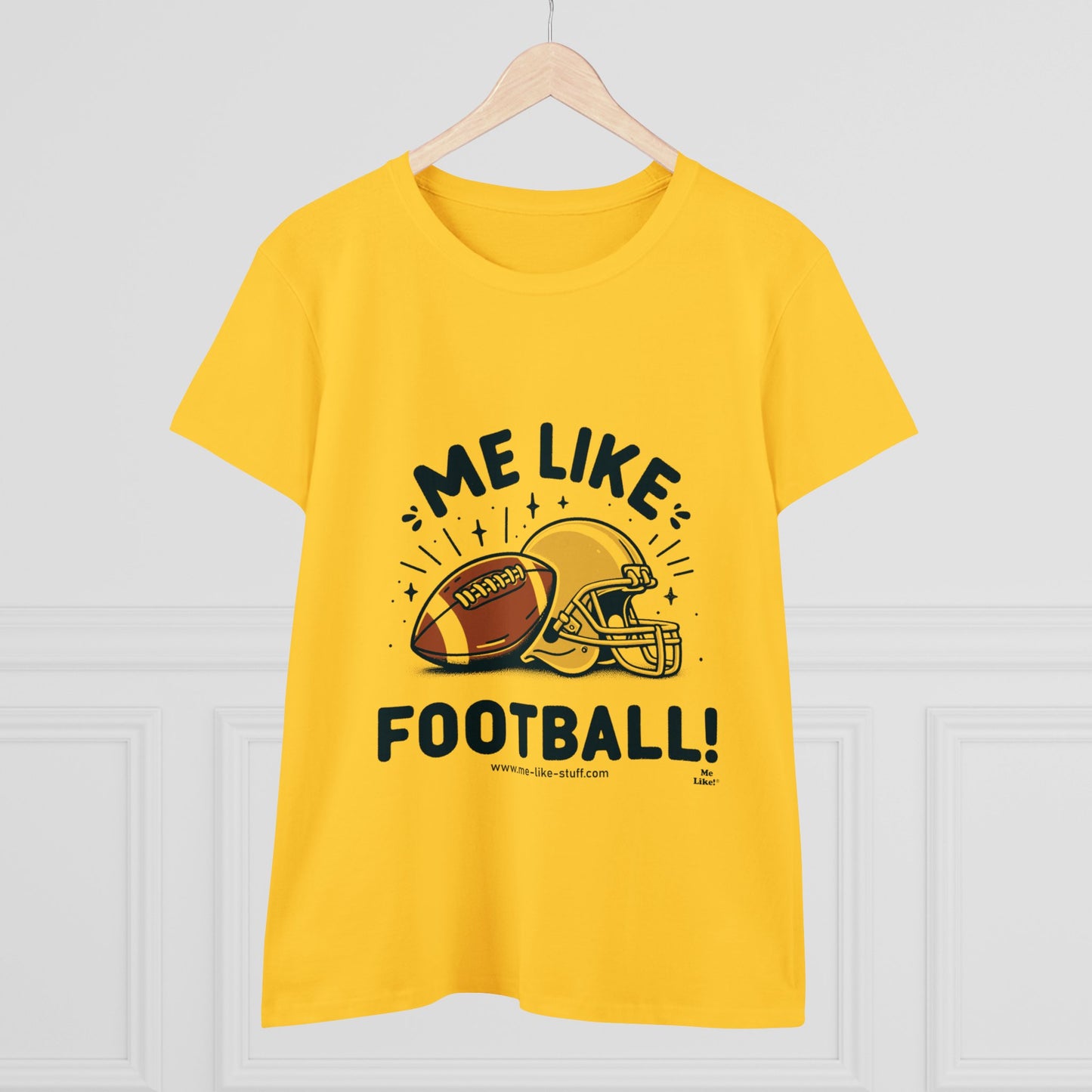 Me Like Football! - Women's Heavy Cotton Tee - (Football #1)