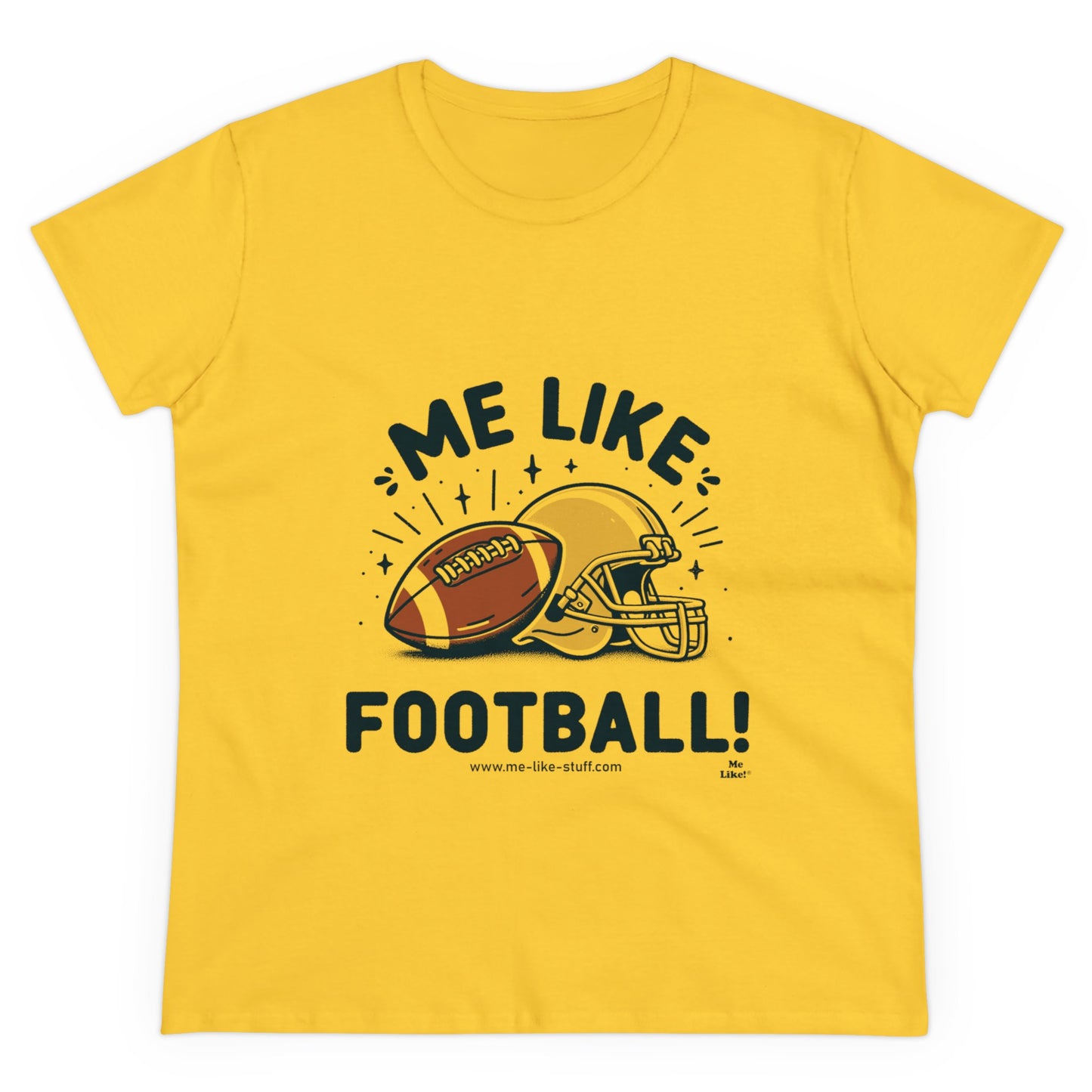 Me Like Football! - Women's Heavy Cotton Tee - (Football #1)