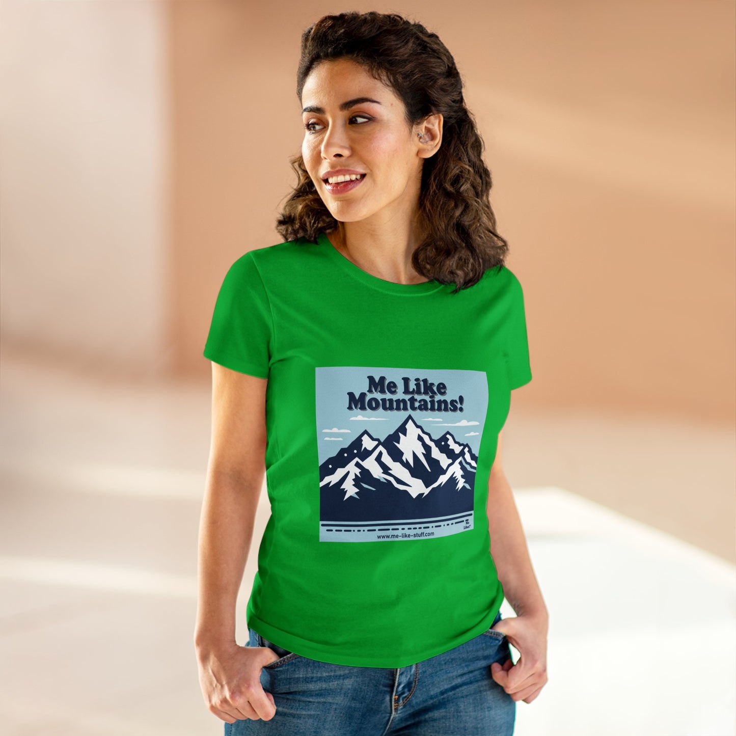 Women's Heavy Cotton Tee - Me Like Mountains! (#2)