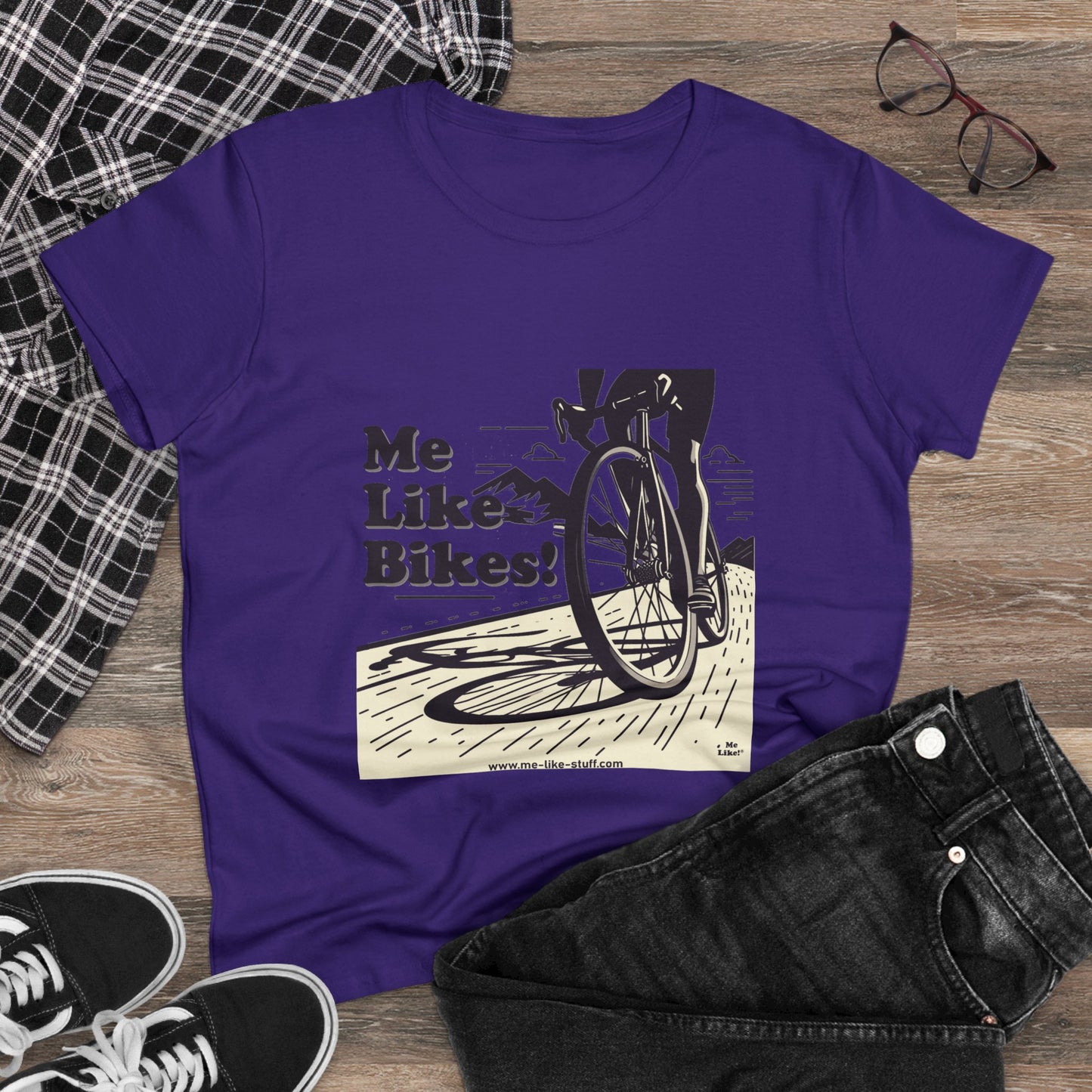 Women's Heavy Cotton Tee - Me Like Bikes! (RB #2)