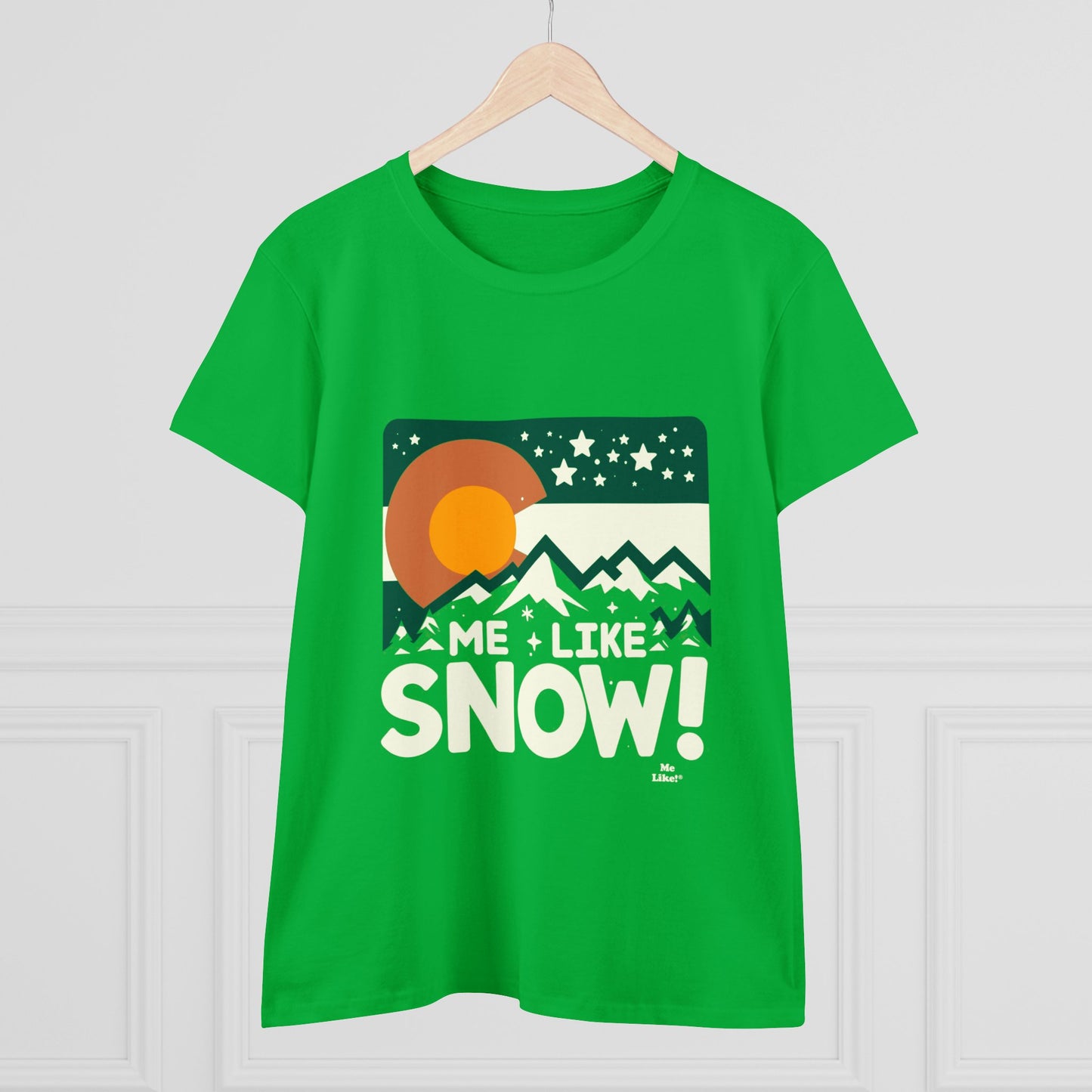 Me Like Snow! - Women's Heavy Cotton Tee - (Snow Colorado #1)