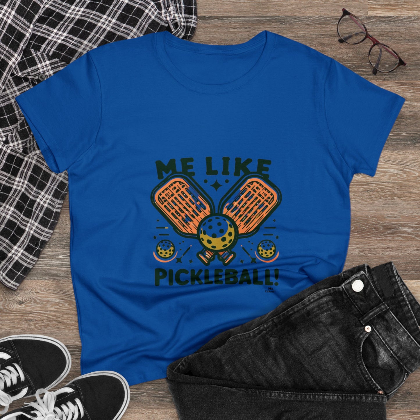 Me Like Pickleball! - Women's Heavy Cotton Tee - (Pickleball #1)