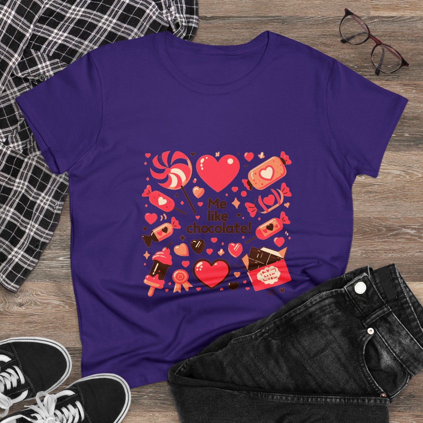 Me Like Chocolate! - Women's Heavy Cotton Tee - (Chocolate #2)