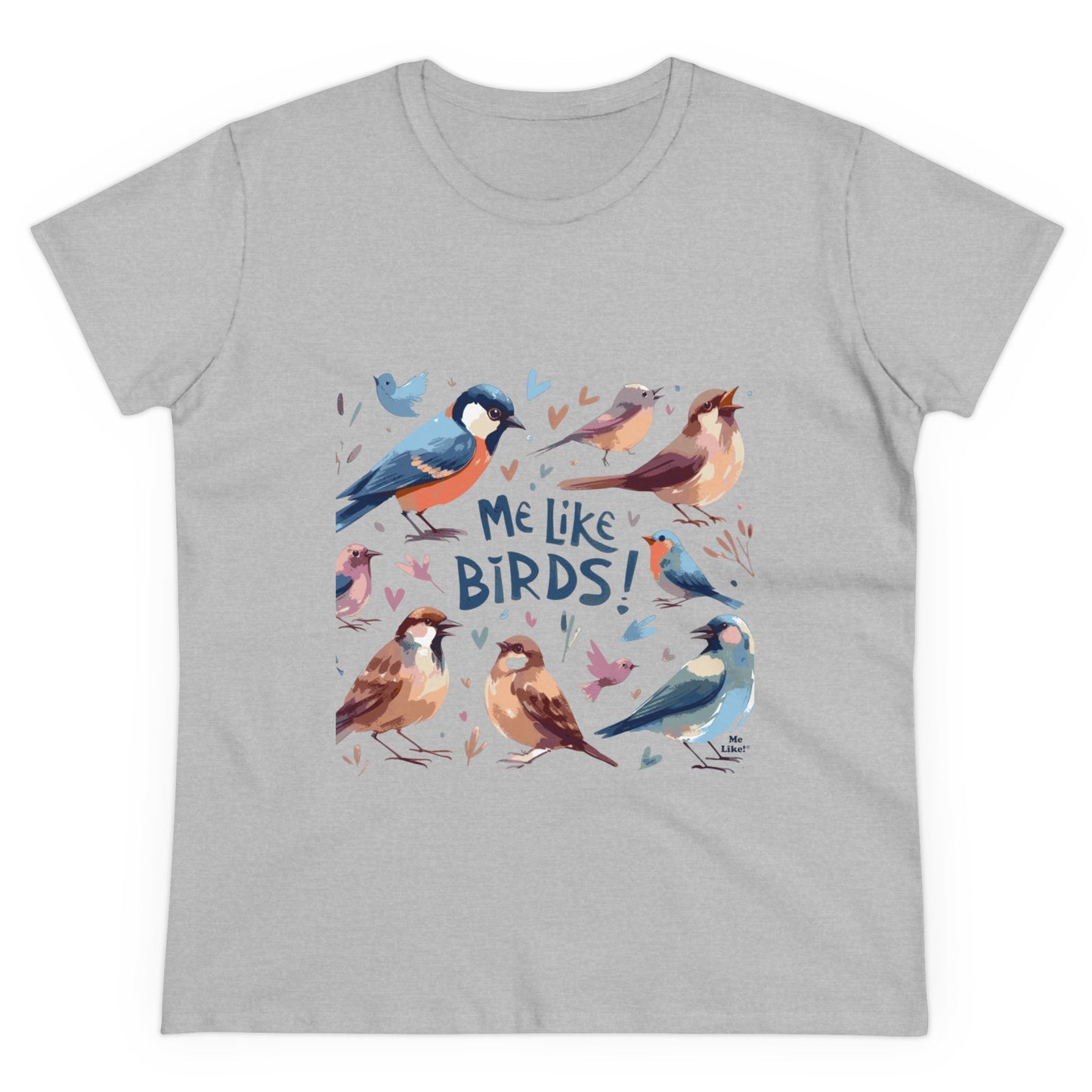 Me Like Birds! - Women's Heavy Cotton Tee - (Birds #2)