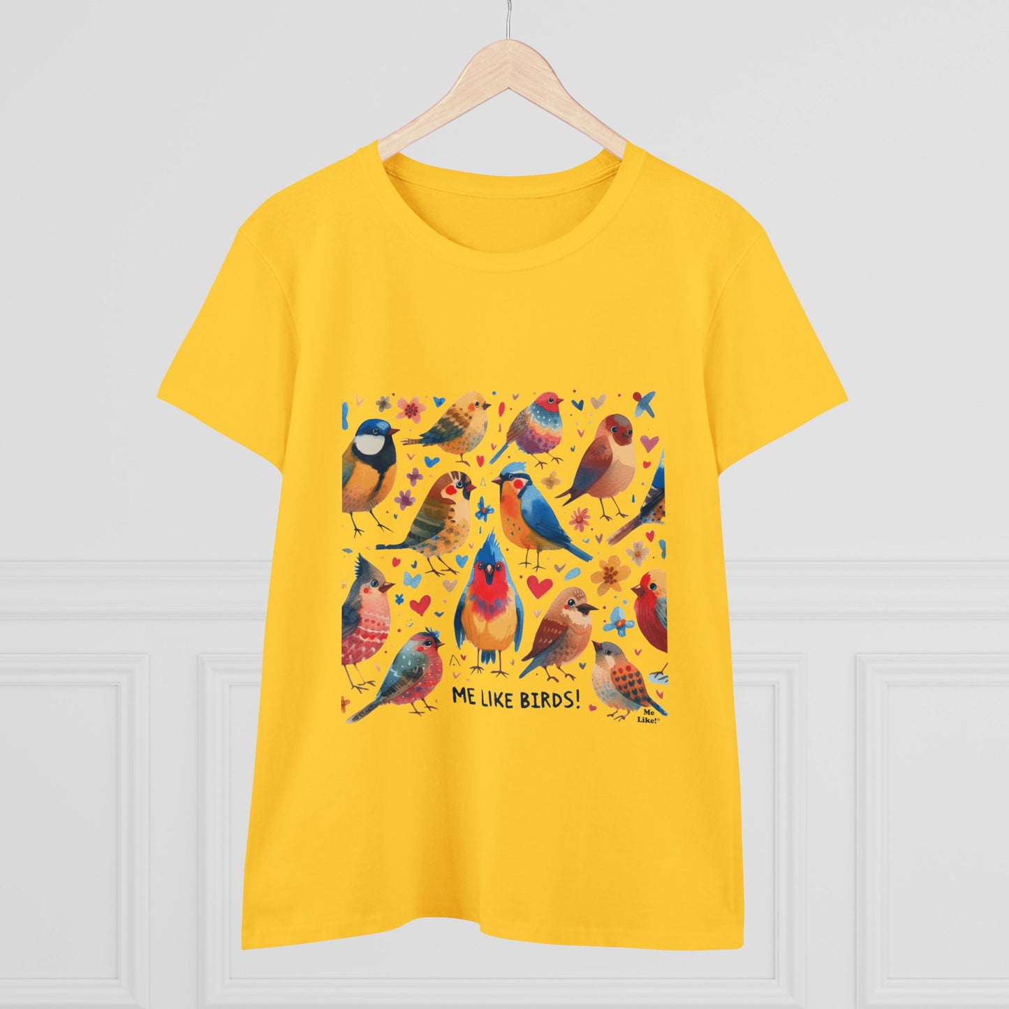 Me Like Birds! - Women's Heavy Cotton Tee - (Birds #1)