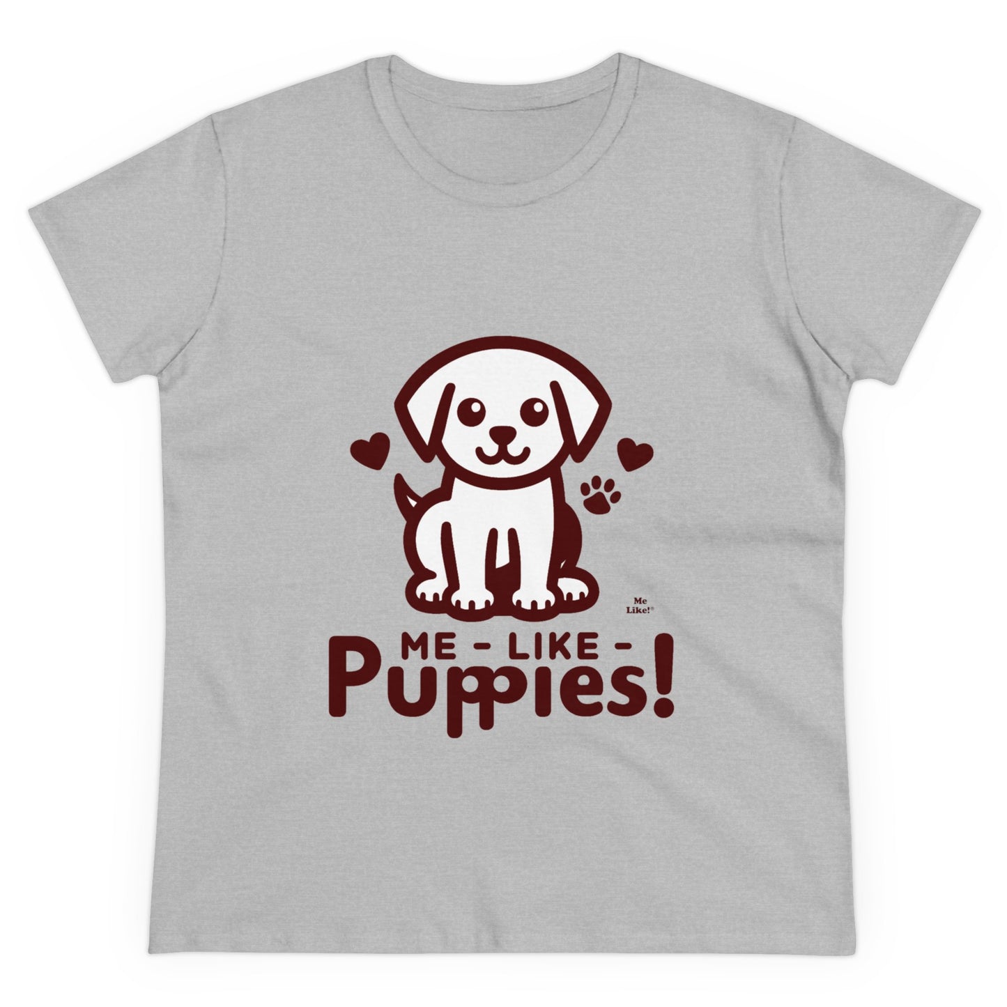 Me Like Puppies! - Women's Heavy Cotton Tee - (#1)