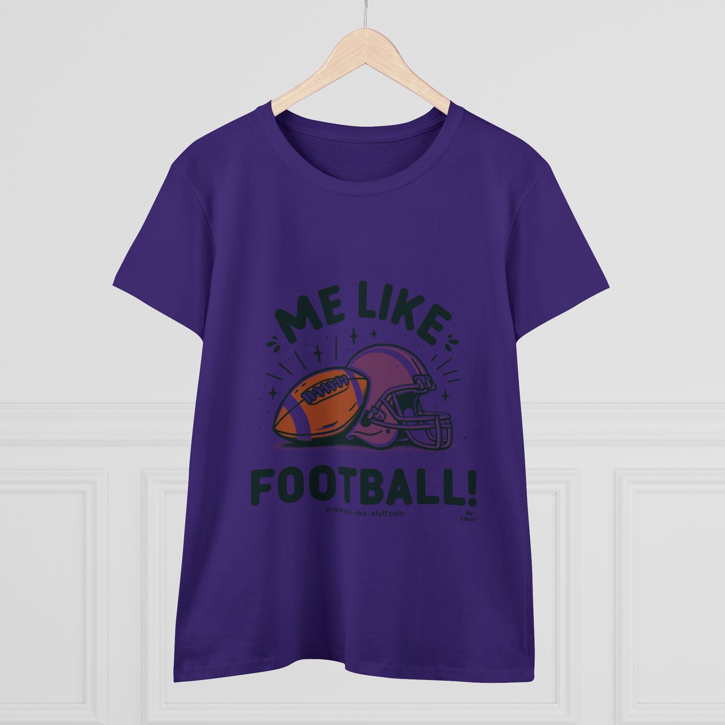 Me Like Football! - Women's Heavy Cotton Tee - (Football #1)