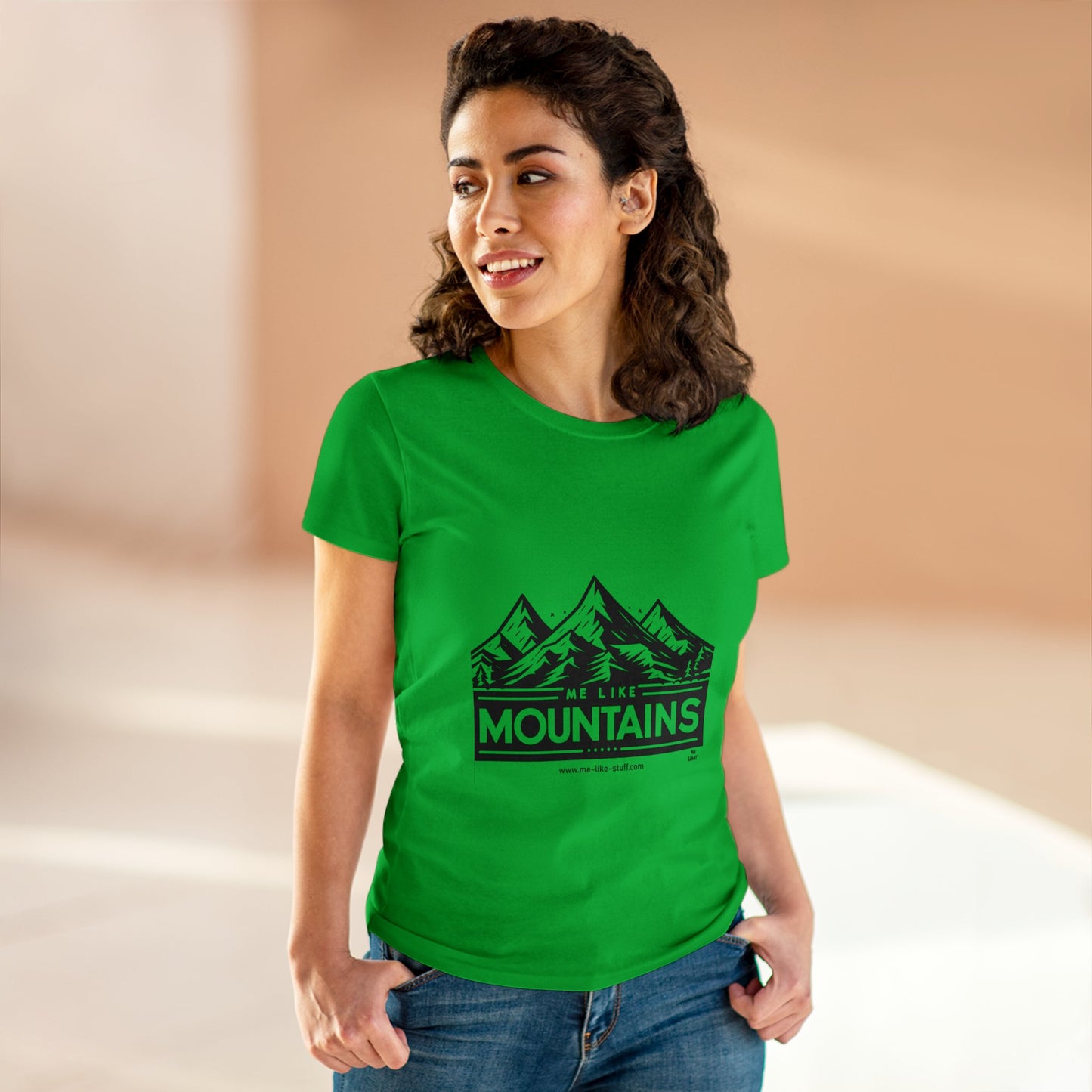 Women's Heavy Cotton Tee - Me Like Mountains! (#1)