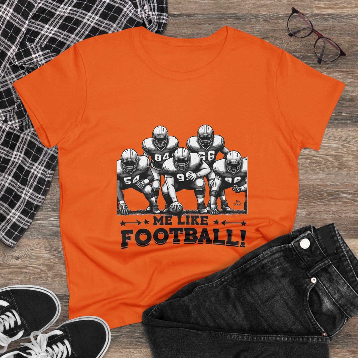 Me Like Football! - Women's Heavy Cotton Tee - (Football #2)