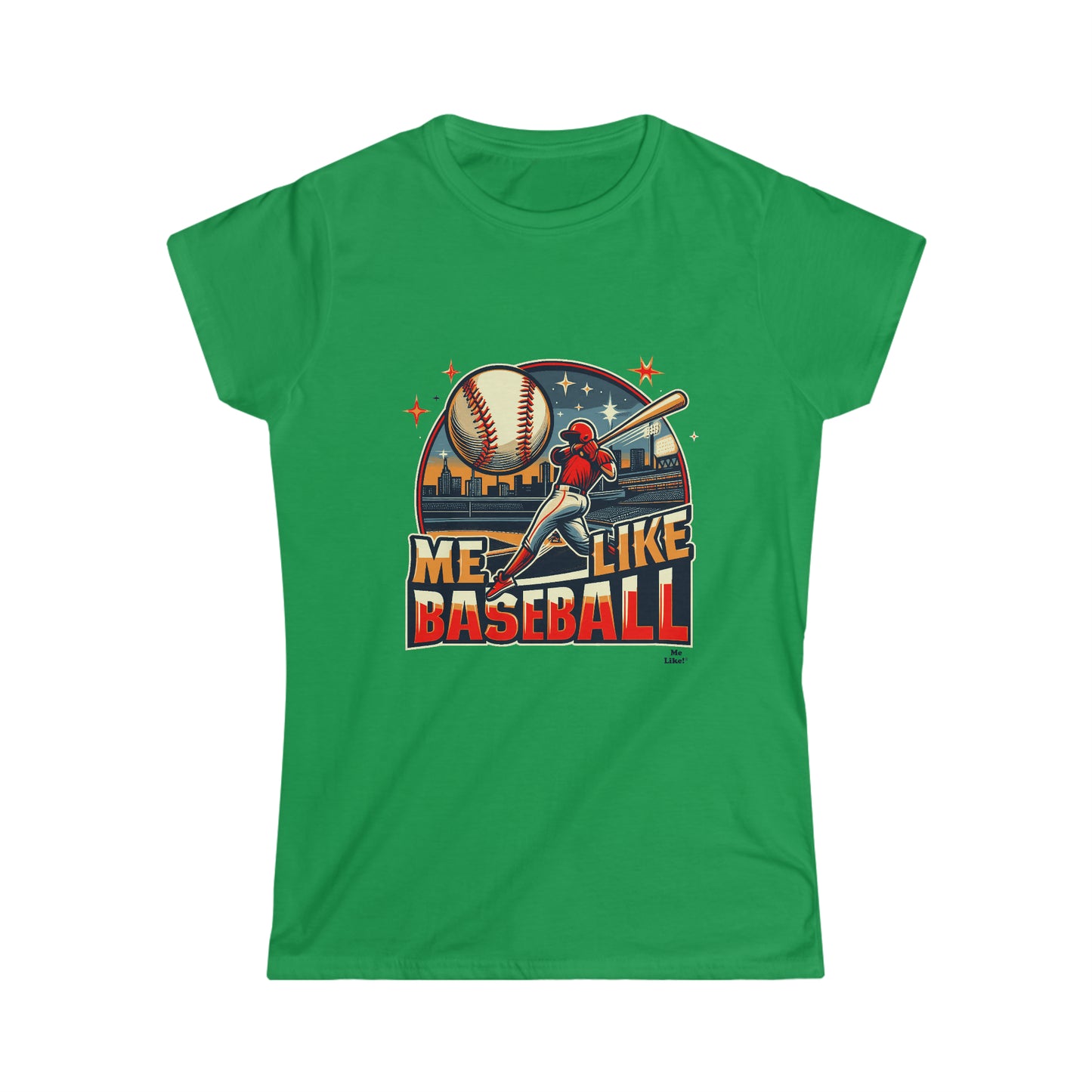 Me Like Baseball! - Women's Softstyle Tee -  (Baseball #1)