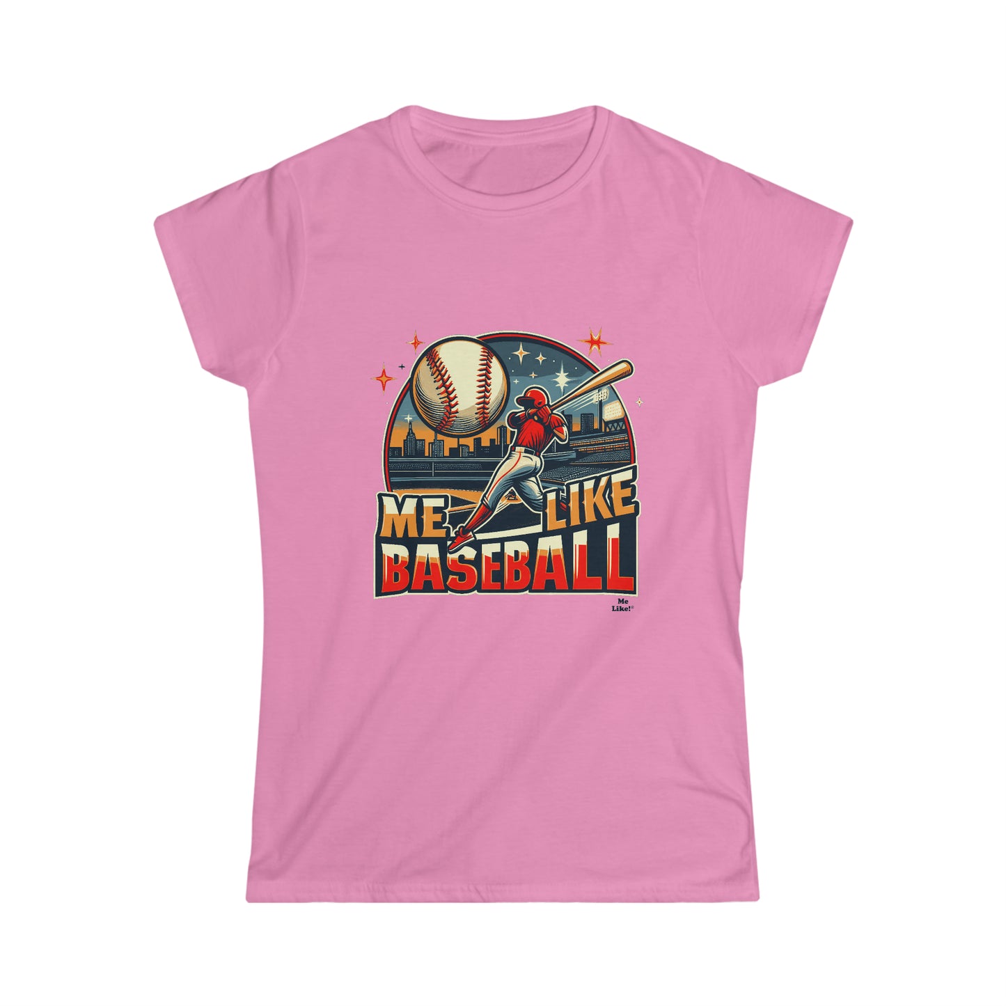 Me Like Baseball! - Women's Softstyle Tee -  (Baseball #1)