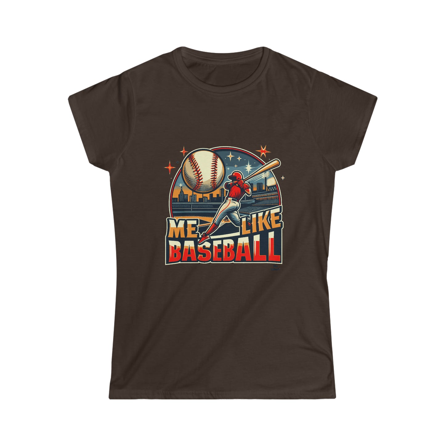 Me Like Baseball! - Women's Softstyle Tee -  (Baseball #1)