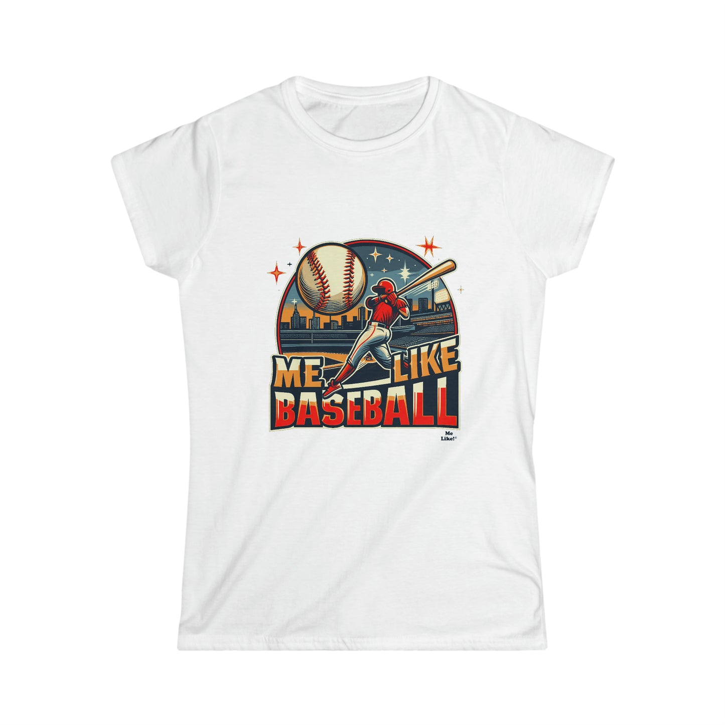 Me Like Baseball! - Women's Softstyle Tee -  (Baseball #1)