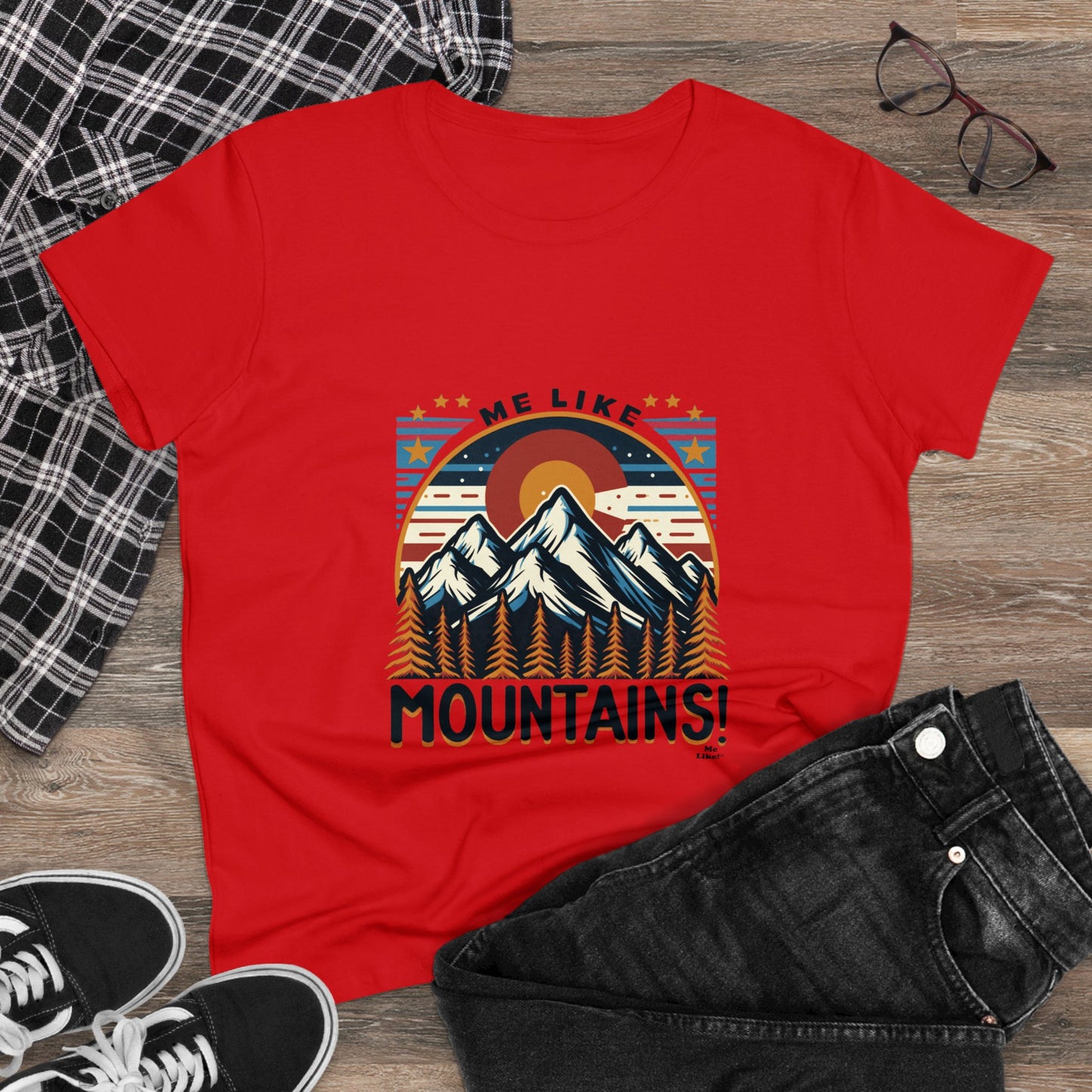 Me Like Mountains! - Women's Heavy Cotton Tee - (Mountains #5)