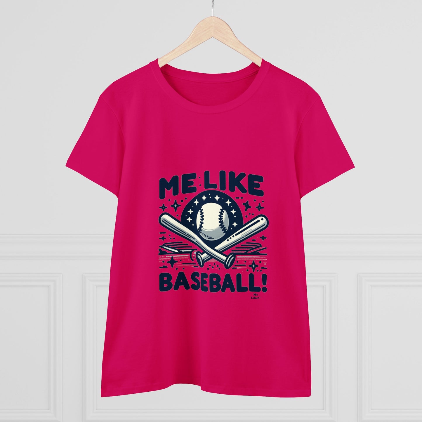 Me Like Baseball! - Women's Heavy Cotton Tee - (Baseball #2)