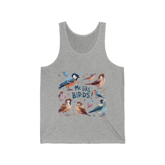 Me Like Birds! - Unisex Jersey Tank - (Birds #2)