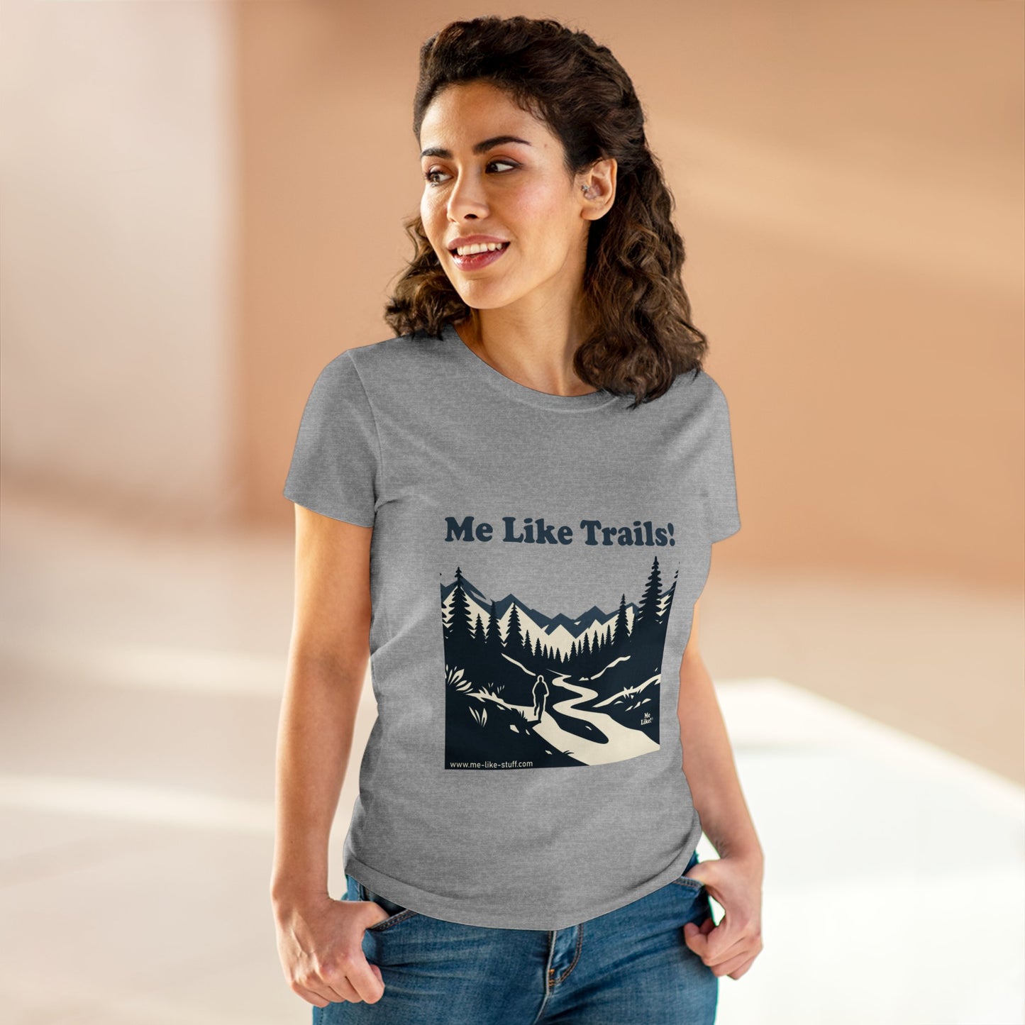 Women's Heavy Cotton Tee - Me Like Trails! (#1)