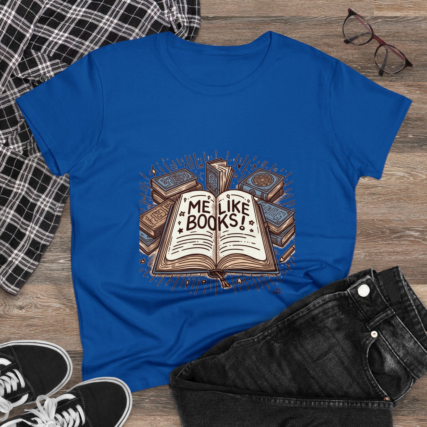 Me Like Books! - Women's Heavy Cotton Tee - (Books #1)