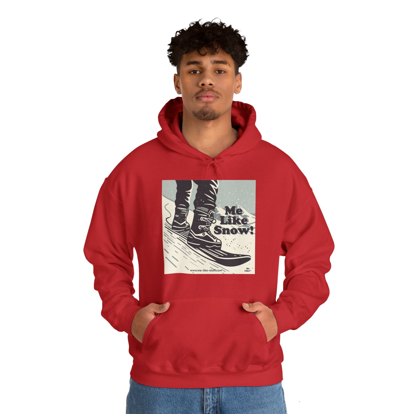 Unisex Heavy Blend™ Hooded Sweatshirt - Me Like Snow! (Snowboard #1)